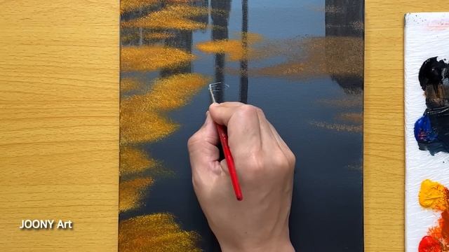 How to Paint a Rainy Night Street / Acrylic Painting for Beginners смотреть онлайн