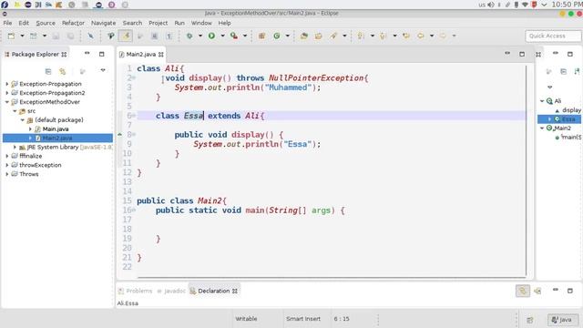 94 Java advanced Exception Handling with MethodOverriding الاستثناء смотреть онлайн