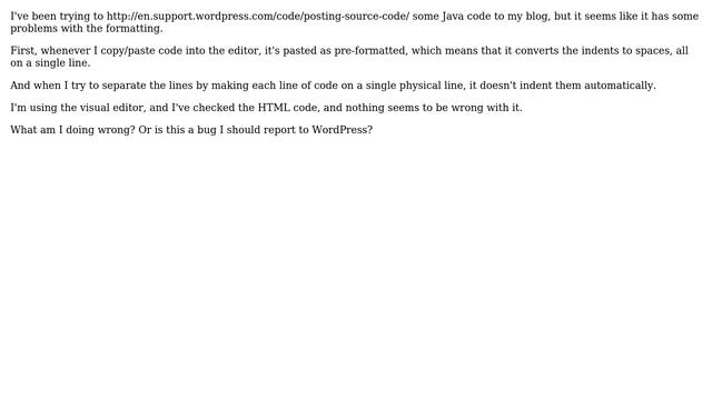 Wordpress: Formatting error with source code on WordPress.com? смотреть онлайн