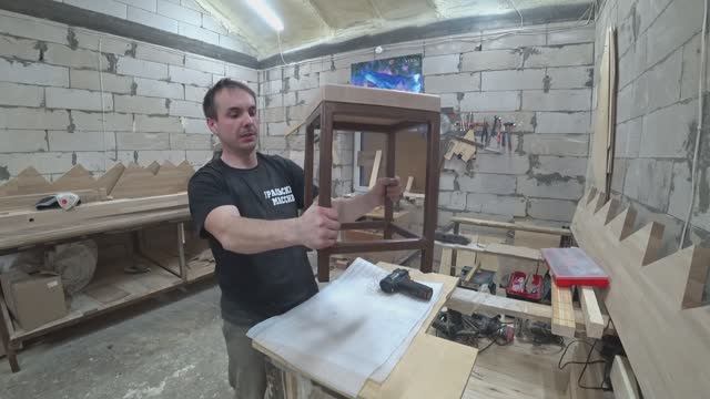 Металлический табурет из 25 профтрубы лофт. смотреть онлайн