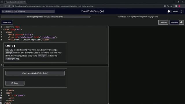 (ARCHIVED) Learn JavaScript by Building a Role Playing Game - Step 2 | freeCodeCamp | (Beta) смотреть онлайн