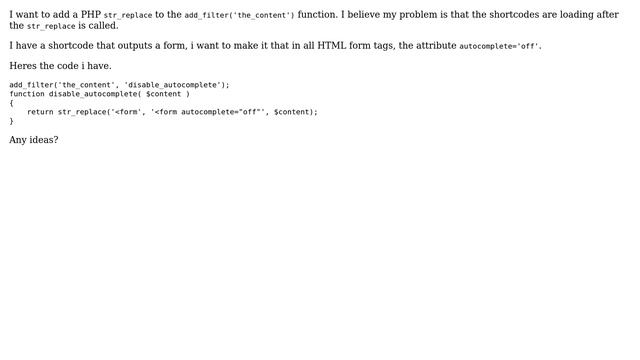 Wordpress: add_filter the_content str_replace after shortcode смотреть онлайн