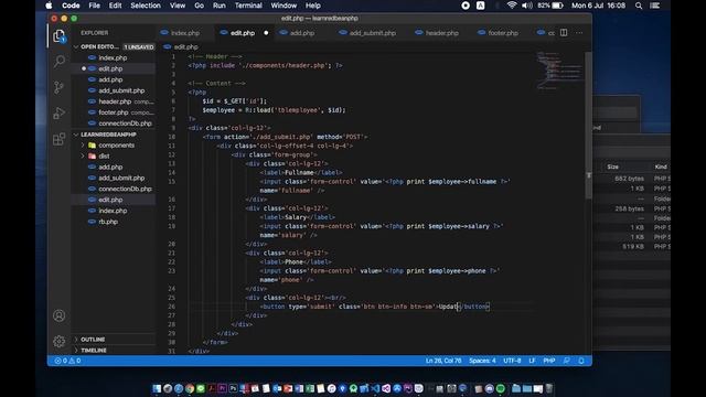 5. Redbeanphp | Create Form For Update Data смотреть онлайн
