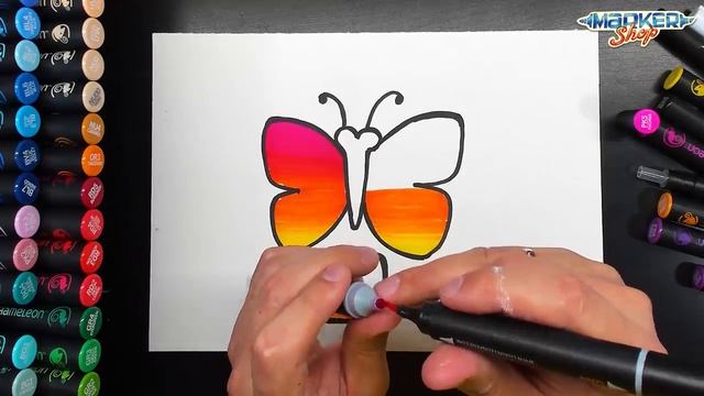 Яркая БАБОЧКА - INSTAGRAM / урок рисования для детей смотреть онлайн