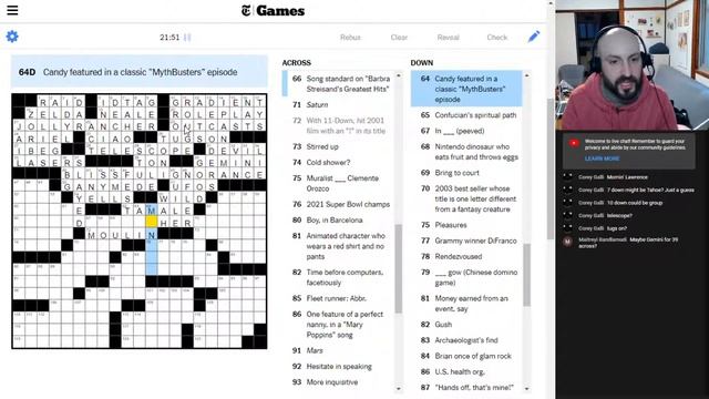 LIVE SOLVE: New York Times Crossword, Sunday, March 28, 2021 смотреть онлайн