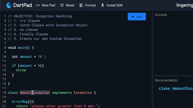 #24 Dart : Exception Handling In Dart | How To Make Your Own Custom Exception Handling Class | Vive смотреть онлайн