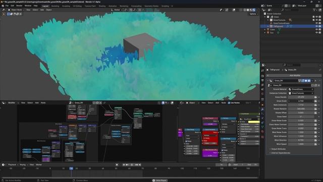 Blender 4.1 Alpha Geometry Nodes Grass смотреть онлайн