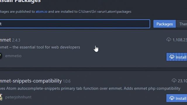 Install Emmet.io package in Atom Editor #computer12 смотреть онлайн