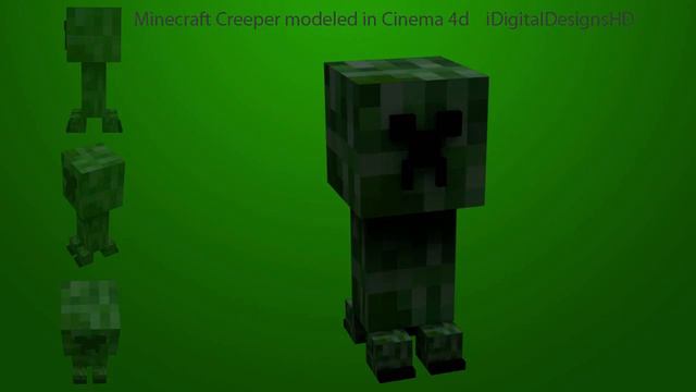 Cinema 4d || Minecraft Creeper Model смотреть онлайн