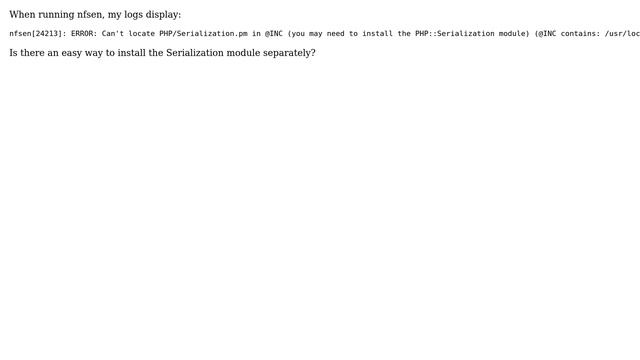 Ubuntu: How to install the PHP/Serialization module in Perl? смотреть онлайн