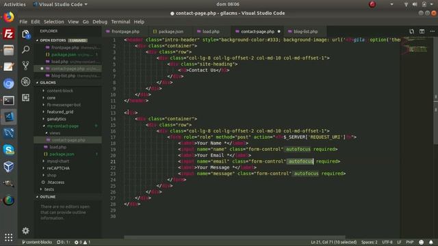 Add a php page on Gila CMS (contact form) смотреть онлайн