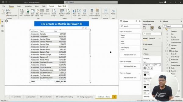 3.6 How to Create a Matrix in Power BI | Power BI Lecture for Beginner | Nishant Bhaiya