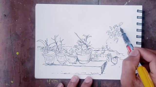 Flower garden Sketch with fountain pen/@sunilkami9964 /#sketch #art #flower смотреть онлайн