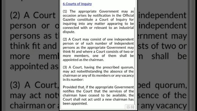COURTS OF INQUIRY | INDUSTRIAL DISPUTES ACT ,1947 | LABOUR LAW смотреть онлайн