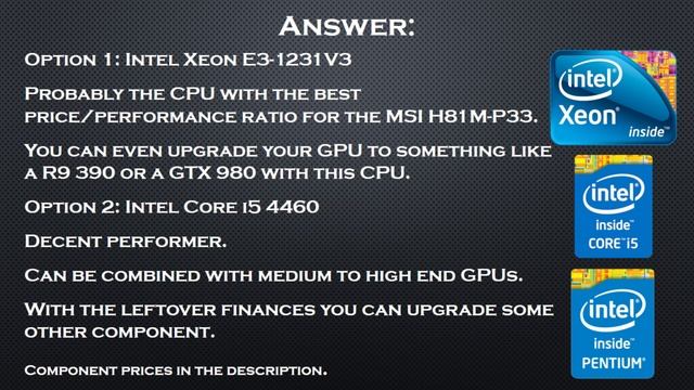 [Q&A 2]Pentium G3258 Upgrade; i5 4690K GPU combo смотреть онлайн