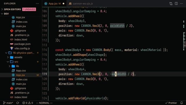 Three.js + Cannon.js Tutorial (part 2/2) | Rigid Vehicle Physics Example смотреть онлайн