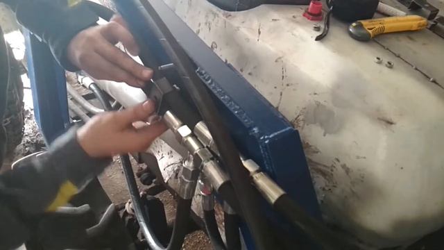Самодельный КУН на мини-трактор. Делаем обвязку. смотреть онлайн