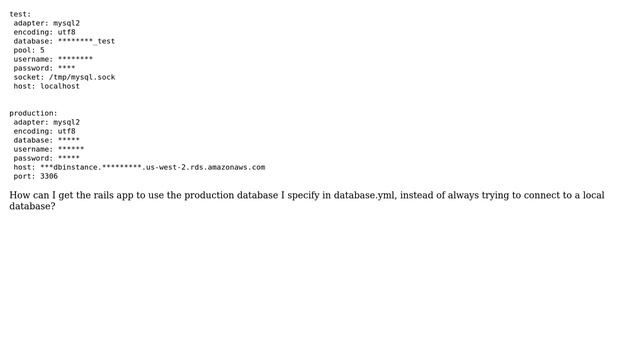 Amazon Opsworks RDS, EC2, Rails 3, Phusion - Can't connect to local MySQL server through socket... смотреть онлайн