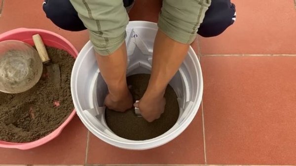 New And Unique - Design Beautiful Flower Pots From Cement And Plastic Containers For Your Garden