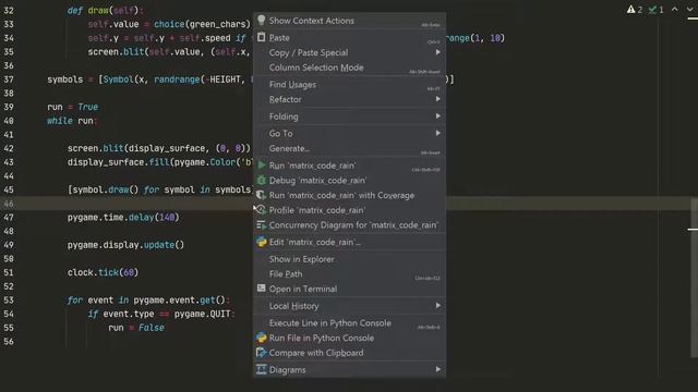 Python/Pygame Matrix Code Rain Tutorial смотреть онлайн