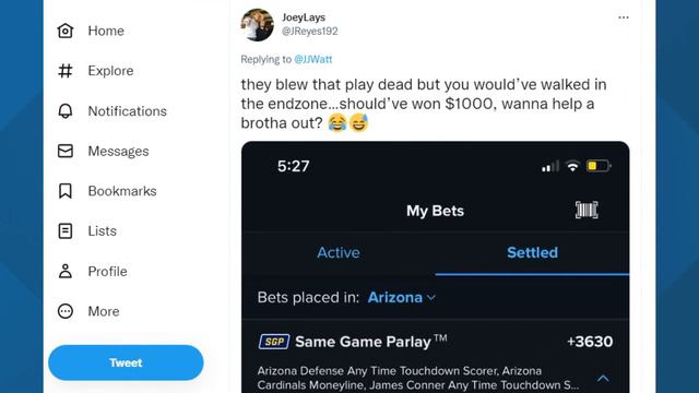 JJ Watt pays back fan who lost $1K bet during Cards game смотреть онлайн