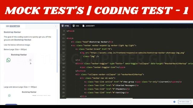 Mock Tests | Coding Test 1 | Bootstrap Navbar | AYTCG | #nxtwave #ccbp смотреть онлайн