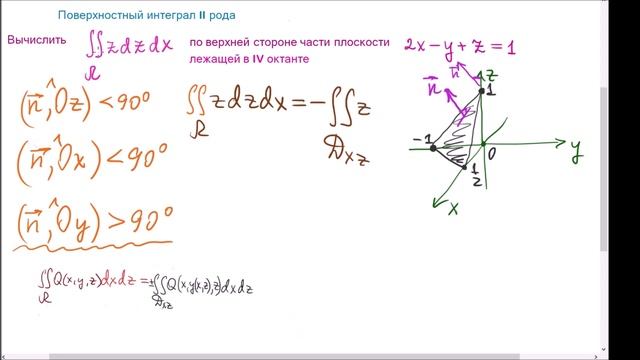 Поверхностный интеграл II рода смотреть онлайн