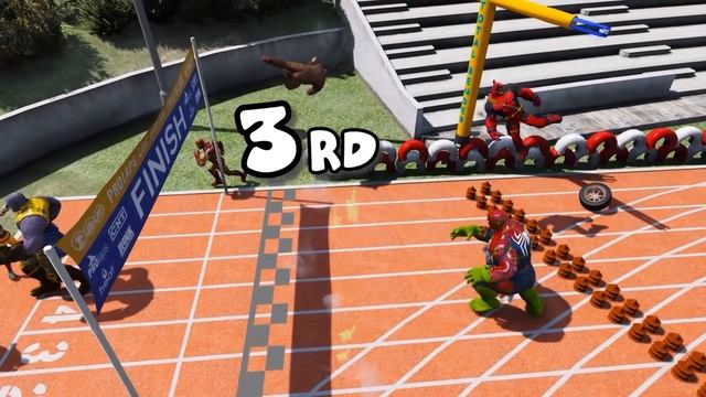 All Superheroes Running Challenge Wipeout Electric Traps #3 (Funny Contest) - GTA V Mods смотреть онлайн