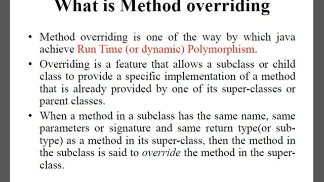 Polymorphism (Method Overloading & Overriding ) in JAVA. смотреть онлайн