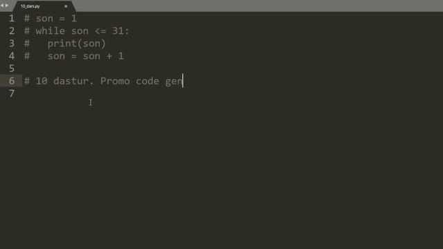 10- dastur | while, aylanma. Python dasturlash tili смотреть онлайн