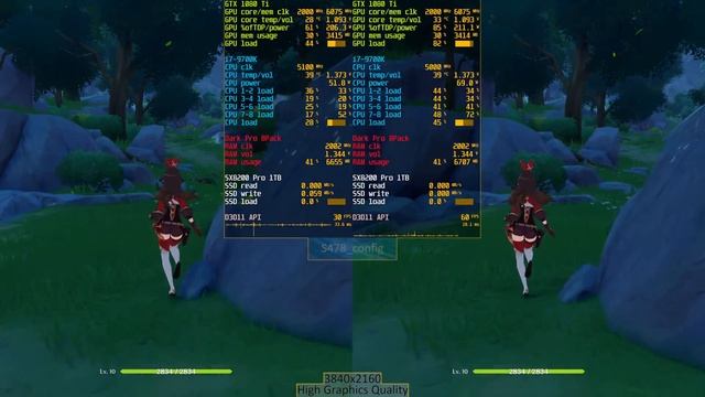 Genshin Impact - 30 FPS vs. 60 FPS 4K gameplay comparison смотреть онлайн