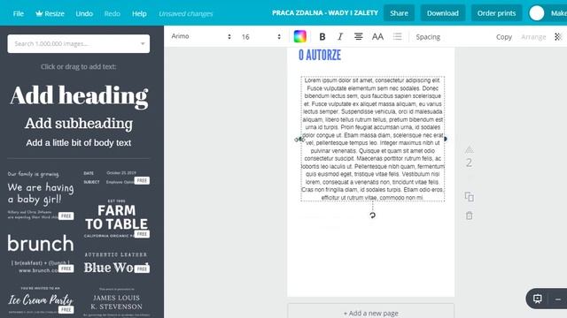 Tworzenie ebooka - dodawanie pola tekstowego (Canva) смотреть онлайн