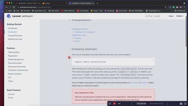 How install laravel 8 with Authentication Jetstream Livewire смотреть онлайн
