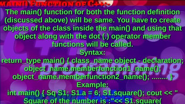 Member Function or Function in c++ in hindi and English||Types of member Function ||By shuklaclasse смотреть онлайн