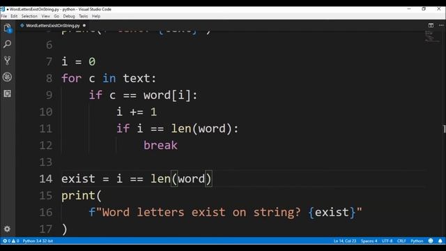 word letters exist on string in python ? смотреть онлайн