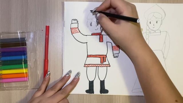 Учимся рисовать «Русский народный костюм» фломастерами смотреть онлайн