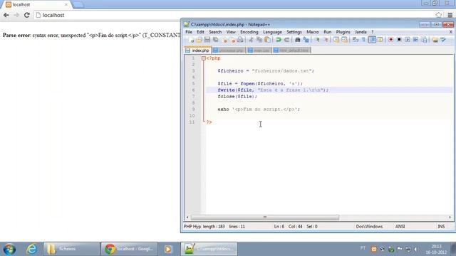048 Como acrescentar texto aos ficheiros com a diretiva a смотреть онлайн