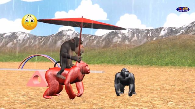 Colors Umbrella Rain Wild Animals Matching Game for Toddlers Gorilla Lion Tiger Bear Elephant смотреть онлайн