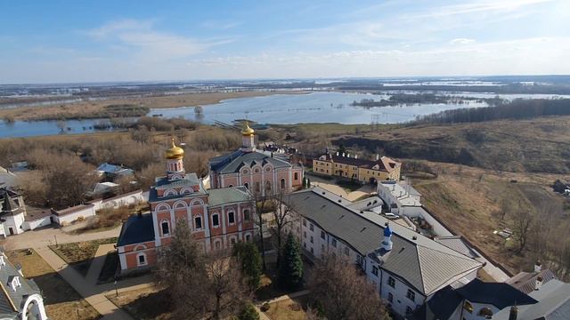 Иоанно-Богословский монастырь с высоты птичьего полёта. Рязанская область. смотреть онлайн