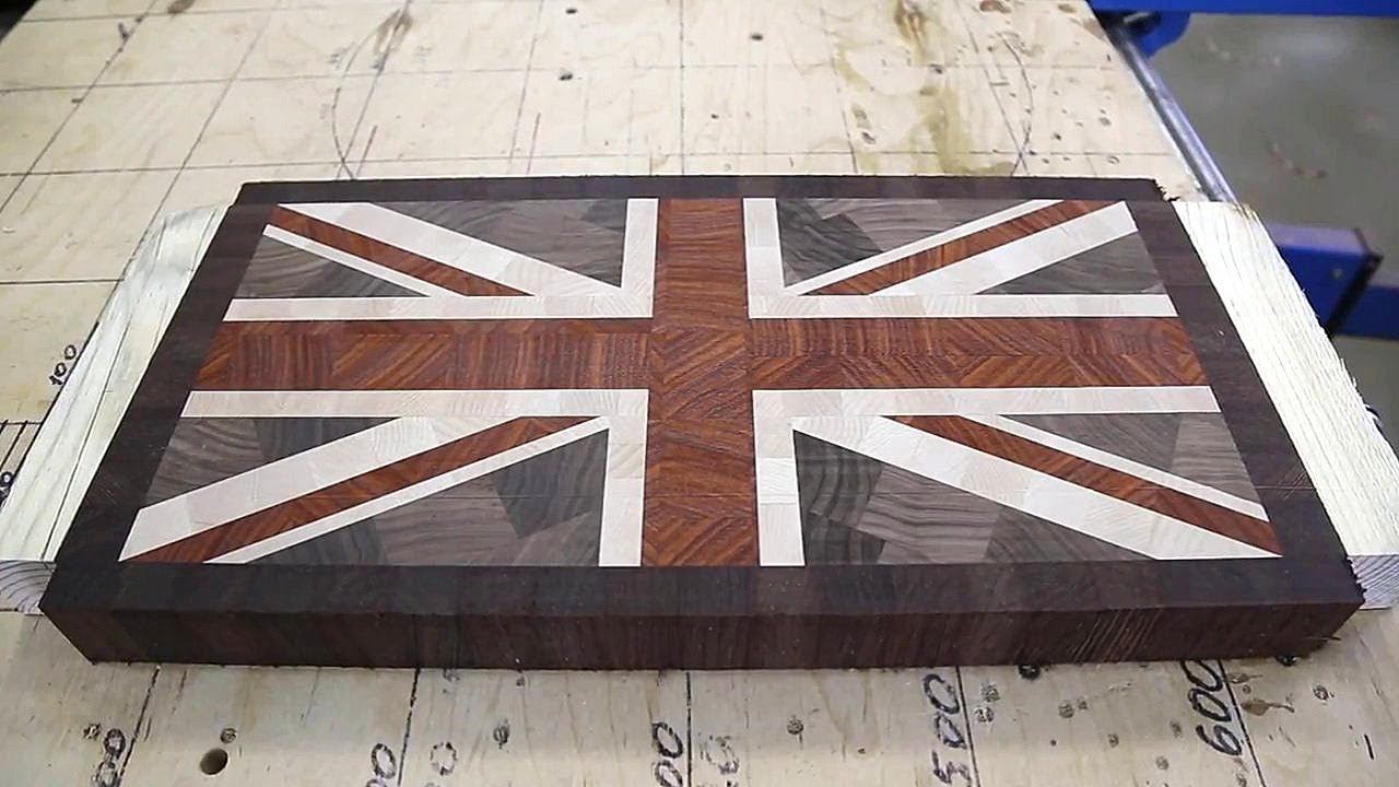 Making "Union Jack" end grain cutting board смотреть онлайн