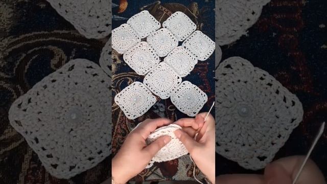 вязание#вышивание?мини сумочка крючком с 13 квадратов? смотреть онлайн