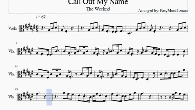 Viola Sheet Music: How to play Call Out My Name by The Weeknd смотреть онлайн