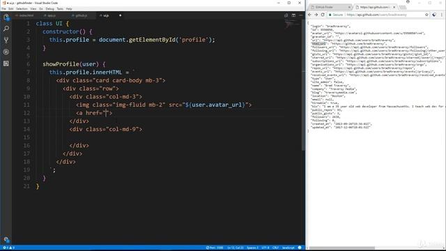 JavaScript API Projects - Github Finder Part 3 - Display The Profile смотреть онлайн