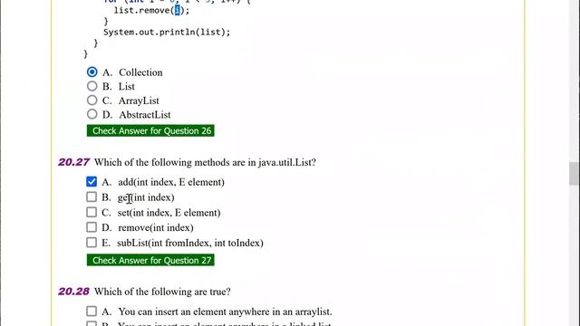 Daniel Liang Java Chapter 20 Multiple Choice Question Part 2 смотреть онлайн
