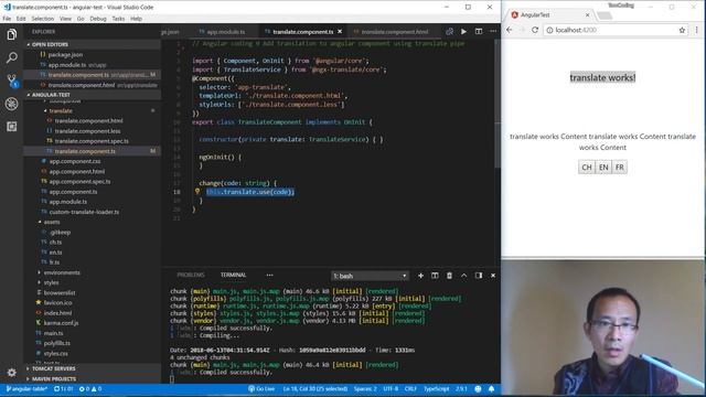 Angular coding 9 Add translation to angular component using translate pipe смотреть онлайн