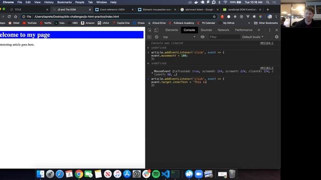 W5D2: Javascript, the DOM, & LocalStorage (2 of 2) смотреть онлайн