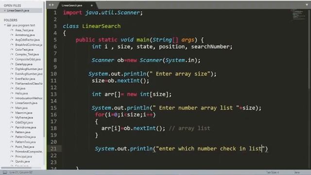 linear Search in java programming language смотреть онлайн
