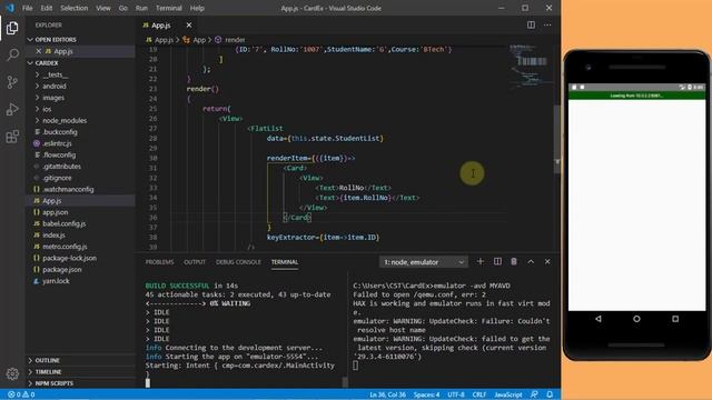 Flatlist With Card in React Native смотреть онлайн