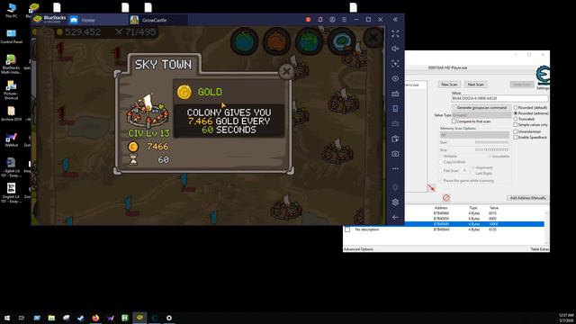 Cheat Engine Groupscan: Grow Castle [Bluestacks] смотреть онлайн