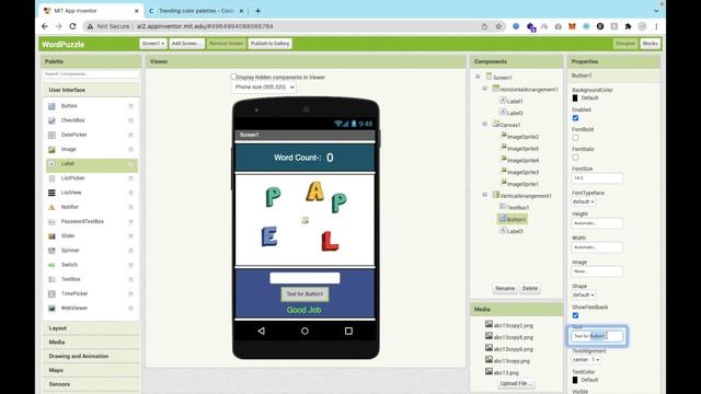 Word Making Game In MIT App Inventor 2 | App Inventor Game